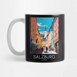 A Pop Art Travel Print of Salzburg - Austria Mug